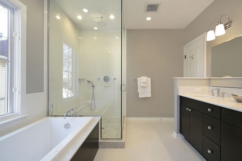 Contemporary Shower with Multiple Heads